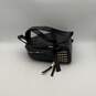 Womens Black Leather Studded Adjustable Strap Zipper Backpack Bag image number 4