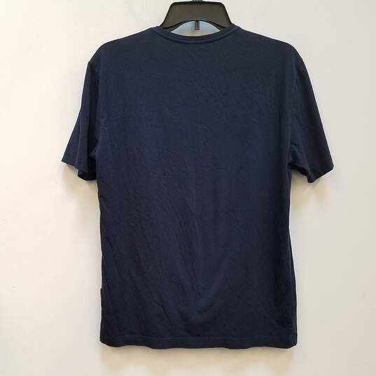 Mens Blue Short Sleeve Round Neck Stretch Pullover T-Shirt Size Large image number 2