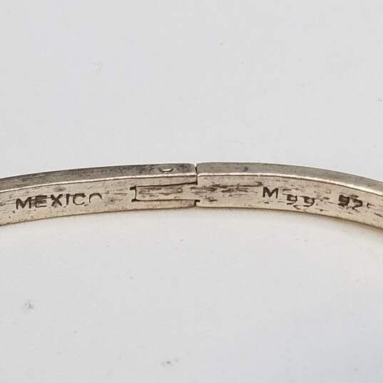 Mexico Sterling Silver M99 Belt Hinge 4mm Bracelet 18.1g image number 7