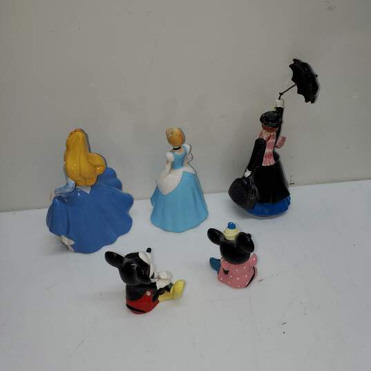 Ceramic Disney Character Figurines Lot of 5 Japan image number 2