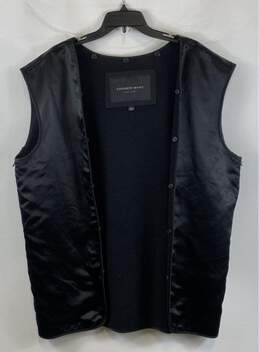 Andrew Marc Mens Black Sleeveless Button Front Casual Vest Jacket Size Large