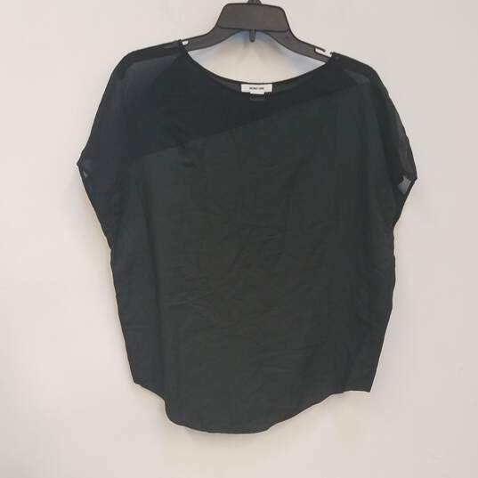Womens Black Short Sleeve Round Neck Pullover Casual Blouse Top Size PP image number 1