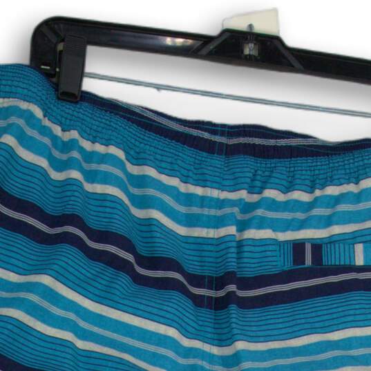 Eddie Bauer Mens Blue Striped Elastic Waist Slash Pocket Swim Shorts Size XL image number 4
