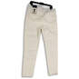 NWT Womens White Comfort Denim Light Wash Pockets Skinny Leg Jeans Size 16 image number 2