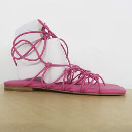 Monnie Caged Ankle-Wrap Flat Pink Sandals alternative image