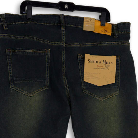 NWT Mens Black Denim Medium Wash 5-Pocket Design Straight Jeans Size 42X30 image number 4
