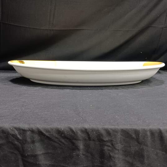 Large White w/ Yellow Flower Design Platter Made In Italy image number 2