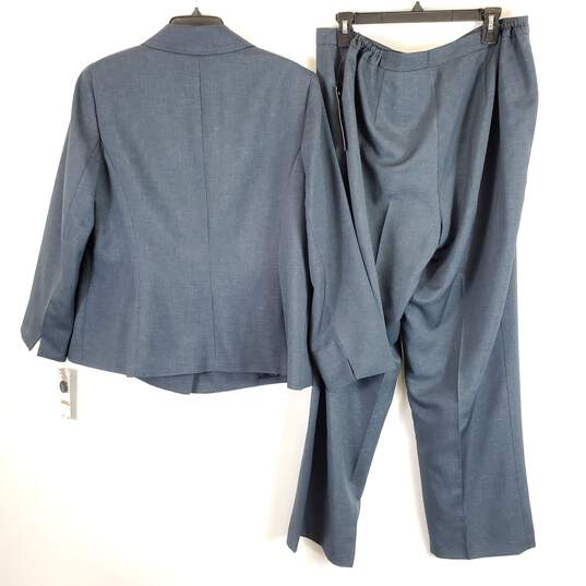 Le Suit Women Navy Blue Pants Suit 2Pc Set Sz 14W NWT image number 2
