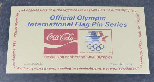 Coca Cola 1984 Framed Official Olympic International 50 Flag Pin Set image number 2