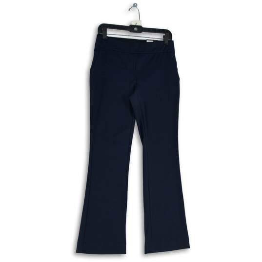 NWT Womens Navy Blue Flat Front Elastic Waist Bootcut Leg Ankle Pants Size Small image number 1