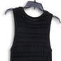 Womens Black Sleeveless Round Neck Side Slit Knitted Sweater Dress Size M image number 4