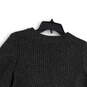 Womens Gray Long Sleeve Crew Neck Hi-Low Hem Knitted Pullover Sweater Sz L image number 4