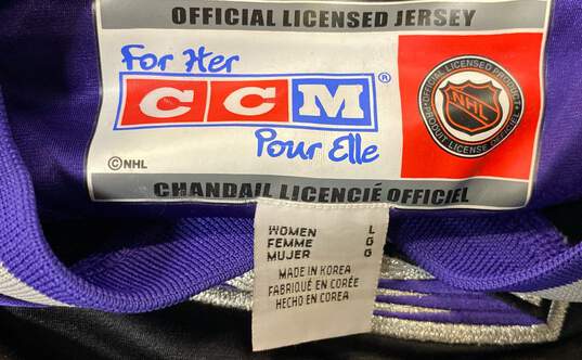 NHL Women's Black/ Purple LA KIngs Jersey- L image number 3