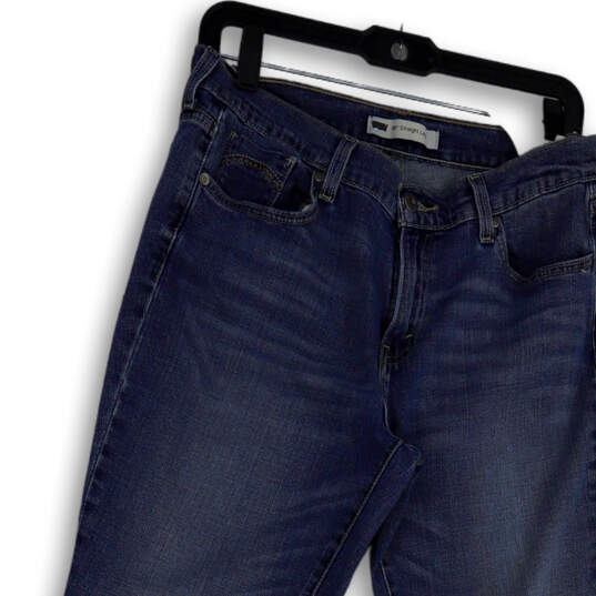 Womens Blue Denim Medium Wash Regular Fit Pockets Straight Leg Jeans Sz 10M image number 3