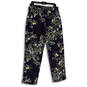 NWT Womens Blue Green Floral Slash Pocket Drawstring Trouser Pants Size L image number 2