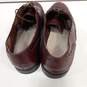 Mens Brown Leather Lace Up Almond Toe Wingtip Oxford Dress Shoes Size 10.5 image number 4