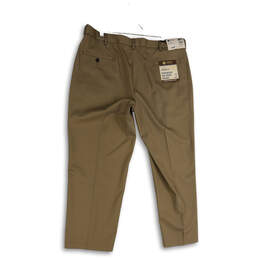 NWT Mens Brown Stretch Flat Front Classic Fit Khaki Pants Size 40x29 alternative image