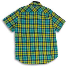 Mens Multicolor Blue Plaid Short Sleeve Collared Button-Up Shirt Size XL alternative image