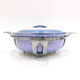 Royal Rochester Covered Casserole Dish w/ Stand Blue & Cream Pearlized Lid alternative image
