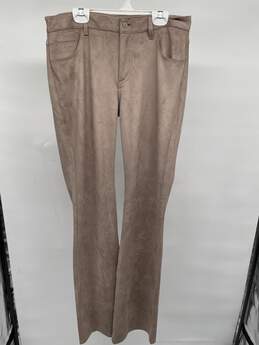 Womens Light Brown Suede Mid Rise Bootcut Trouser Pants Size 30 T-0556040-H