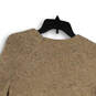 Womens Tan Flecked Wide Sleeve Round Neck Knitted Pullover Sweater Size XS image number 4