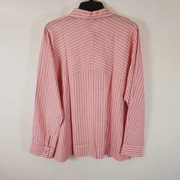 Foxcroft NYC Women Pink Striped Button Up Blouse 16 NWT alternative image