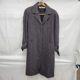Perry Ellis WM's 100% Wool Gray Tweed Overcoat Size 6