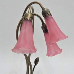 Meyda Lighting 3 Light Lily Pond Desk Lamp Pink Glass Shades Tiffany Style alternative image