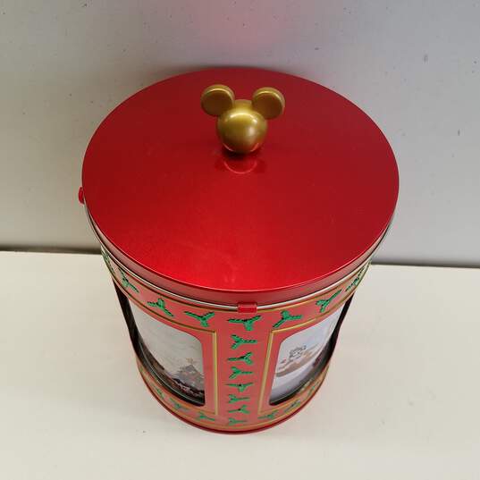Disney Parks Holiday Christmas Mickey & Friends Musical Tin Popcorn Bucket image number 2