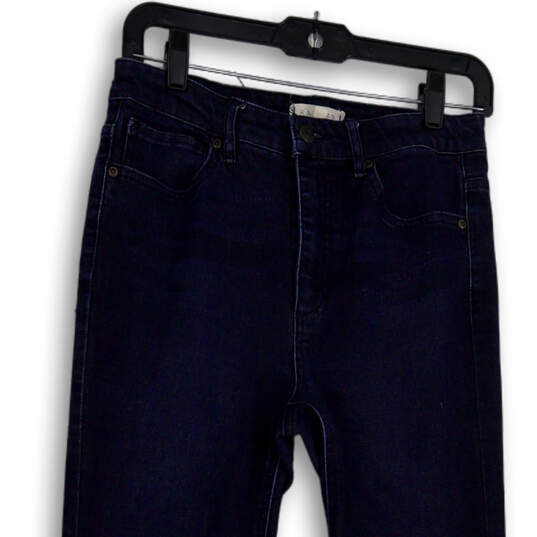 Womens Blue Denim Dark Wash Stretch Pockets Skinny leg Jeans Size 29 image number 3