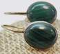 Artisan 925 Malachite Swirl Pendant Necklace Oval Drop Earrings Granulated Ring & Scrolled Cuff Bracelet 27g image number 5