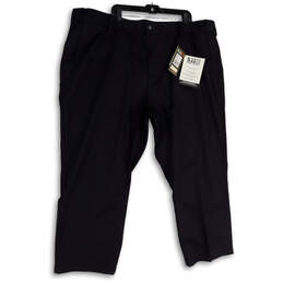 NWT Mens Blue Flat Front Slash Pockets Cropped Formal Dress Pants Size 50