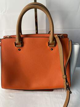 Certified Authentic Michael Kors Orange and White Handbag