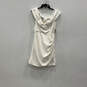 NWT Womens White Ruffled Sleeveless Stretchable Back Zip Sheath Dress Sz 8 image number 1