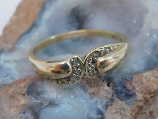 10K Yellow Gold Diamond Accent Ring- For Repair 2.3g image number 3