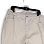 Womens White Denim Light Wash Pockets Straight Leg Cropped Jeans Size 14 image number 3