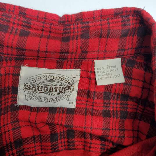 Saugatuck Dry Goods Company Button Up Flannel Shirt Size L image number 3