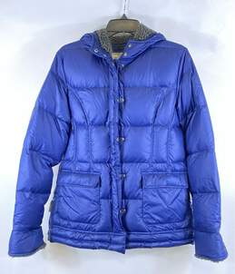 Ugg Australia Womens Blue Pockets Long Sleeve Hooded Full Zip Puffer Jacket Sz S