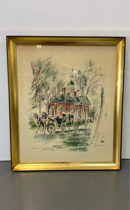 Colonial Court House Williamsburg Print by John Haymson Framed