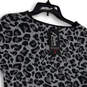 NWT Womens Black Gray Animal Print Sleeveless Pullover Blouse Top Size S image number 3