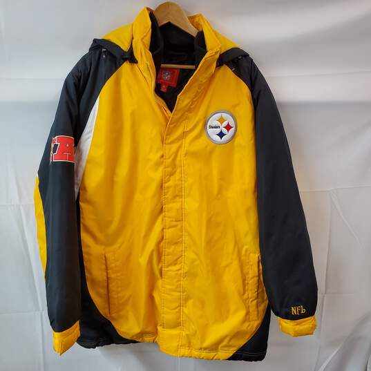 NFL Steelers Yellow Black Jacket in Men's Size XL image number 1