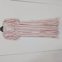 Chelsea & Violet Women's Red and White Stripe Button Up Maxi Dress Size XS NWT