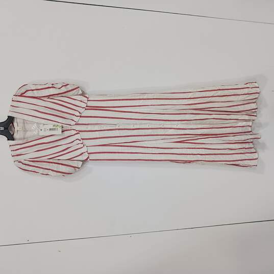 Chelsea & Violet Women's Red and White Stripe Button Up Maxi Dress Size XS NWT image number 1