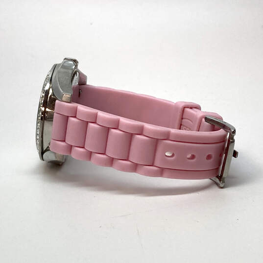 Designer Fossil ES2346 Silver-Tone Pink Stainless Steel Analog Wristwatch image number 5