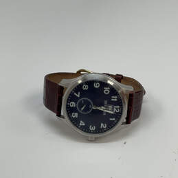 Designer Invicta Silver-Tone Leather Strap Round Dial Analog Wristwatch alternative image