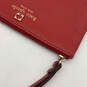 Womens Red Leather Zipper Mini Wristlet Wallet Classic Coin Purse image number 3