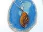 Artisan 925 Chunky Amber Pendant Necklace 29.2g image number 2