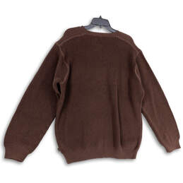 Mens Brown Knitted Long Sleeve Round Neck Pullover Sweater Size XXL alternative image