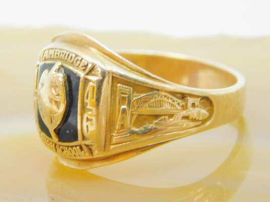 Vintage Balfour 10K Gold Onyx High School Class Ring 5.4g image number 2