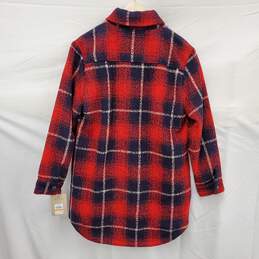 NWT Levi's WM's Polyester & Fleece Red & Blue Plaid Zip Jacket Size SM alternative image